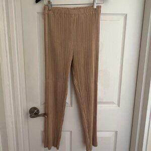 Issey Miyake Pleated Pants Beige Made in Japan